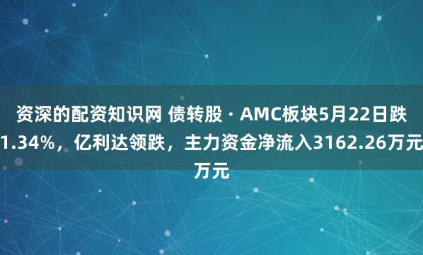 资深的配资知识网 债转股 · AMC板块5月22日跌1.34%,亿利达领跌,主力资金净流入3162.26万元